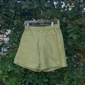sage leather shorts